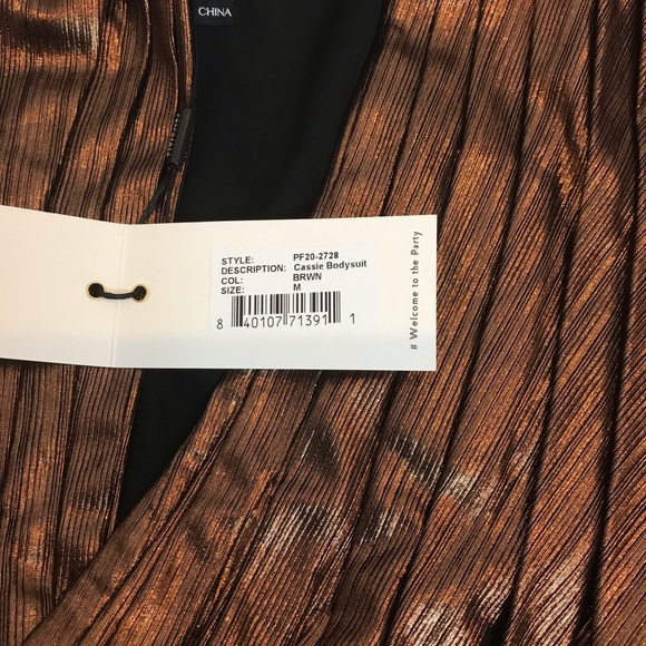 Retrofete Bronze Cassie Bodysuit size MEDIUM NWT - Picture 9 of 11